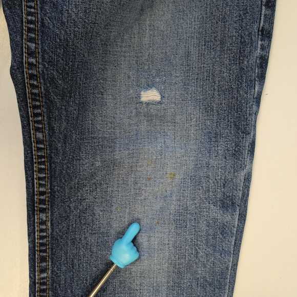 Vintage Levi's Skinny Jeans Men's 32x32 Blue Denim Bleached Distressed Stretch - Picture 7 of 16